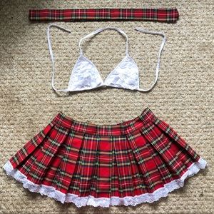 Tartan school girl outfit